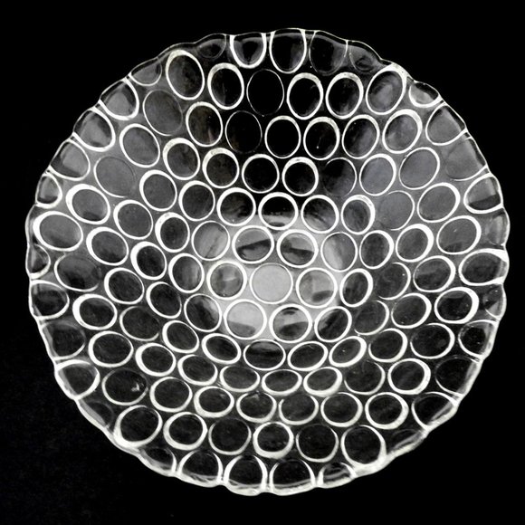 Coin Dot Hobnail Clear Glass Bowl Small - Picture 1 of 6